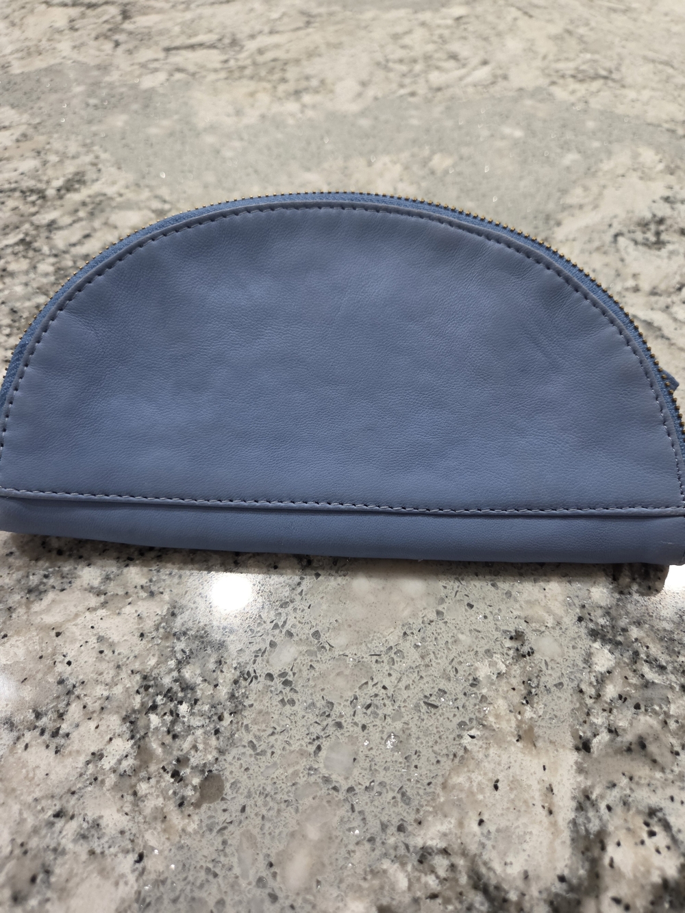 Anthropologie Light Blue Beaded Floral Monogram Cosmetic Pouch - P - Picture 2 of 6